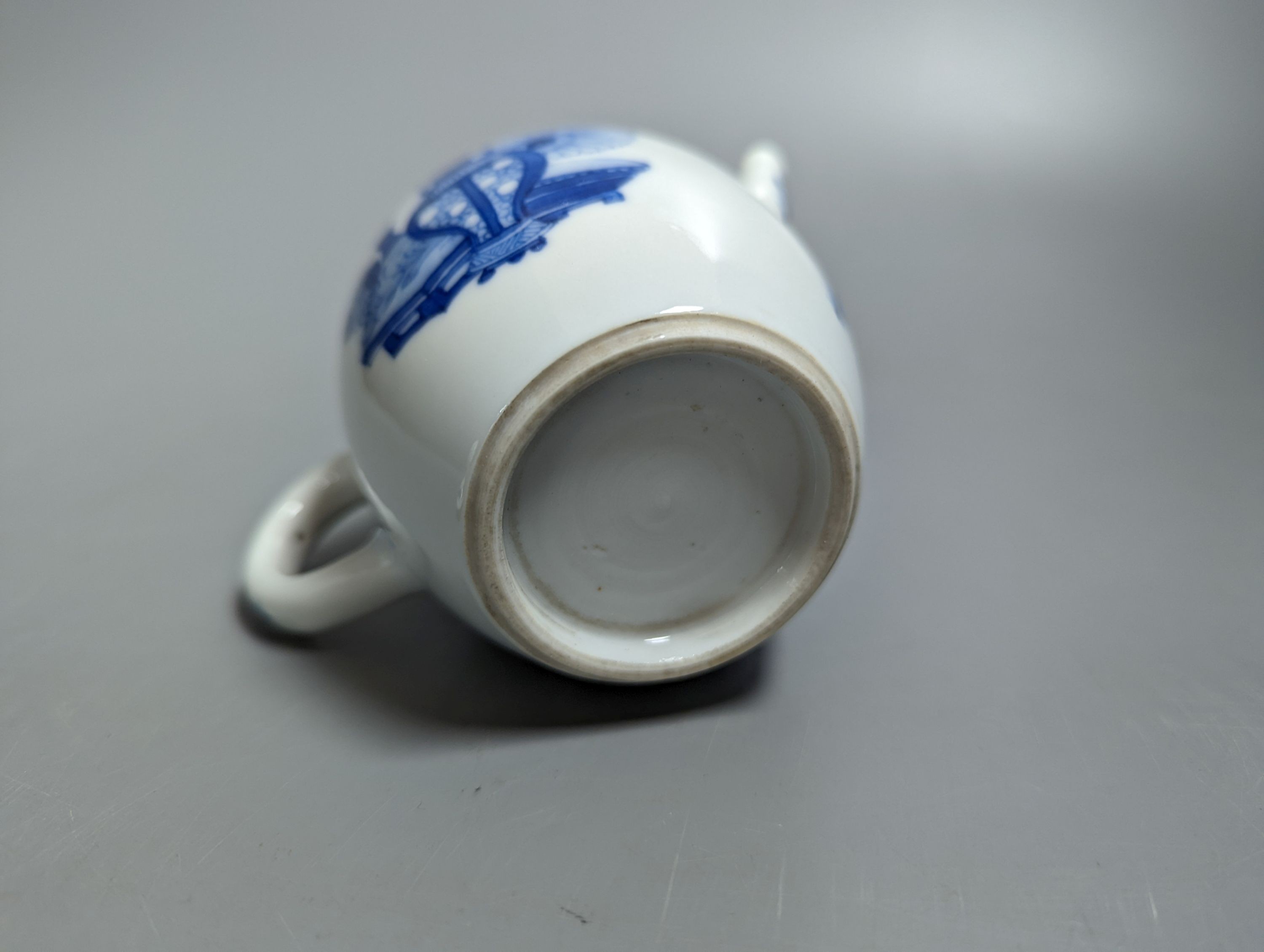 A Chinese ‘chicken’ water pot and a miniature blue and white teapot 12cm